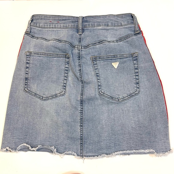 Guess Stretchy Jean Skirt With Stripes - Picture 2 of 10